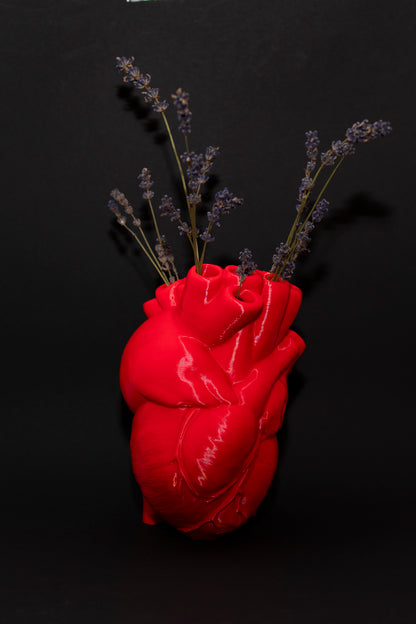 Realistic heart-shaped vase for artificial flowers - 20cm