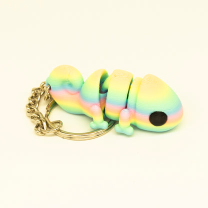 Rainbow chameleon keychain