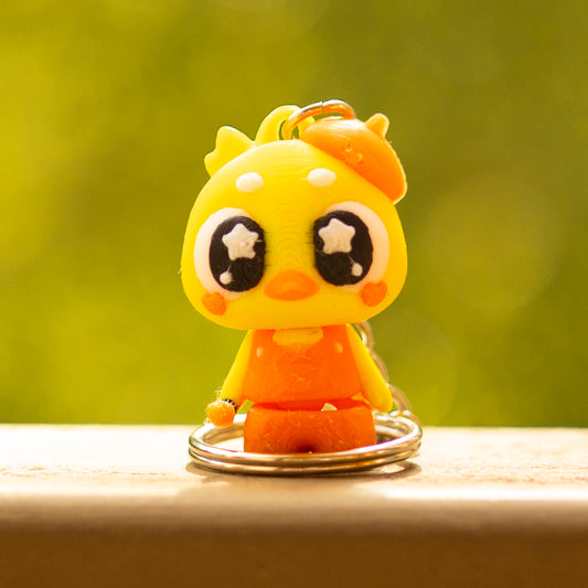 Kawaii artist duck keychain